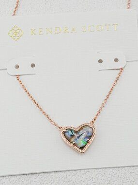 Kendra Scott Heart Abalone Shell Necklace